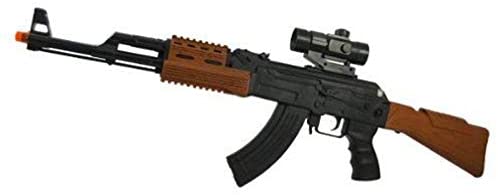 Mumoo Bear 32 AK47 SWAT Team Assault Rifle Machine Gun Toy with Light Scope & Shooting Sounds