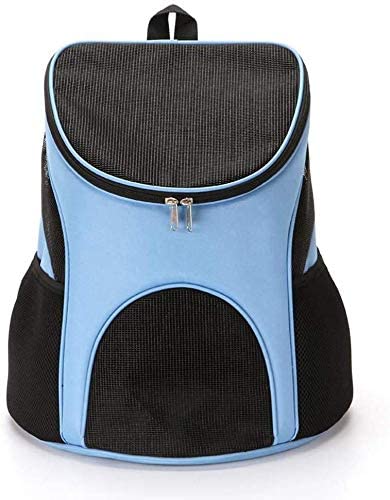 Gluckluz Pet Carrier Airline Approved Travel Bag Backpack Under Seat with Mesh Top and Soft-Sided for Small Animals Dogs Cats Puppy Kitten Indoor Oudoor Travel Car (Blue, 30 X 24 X 33 CM)