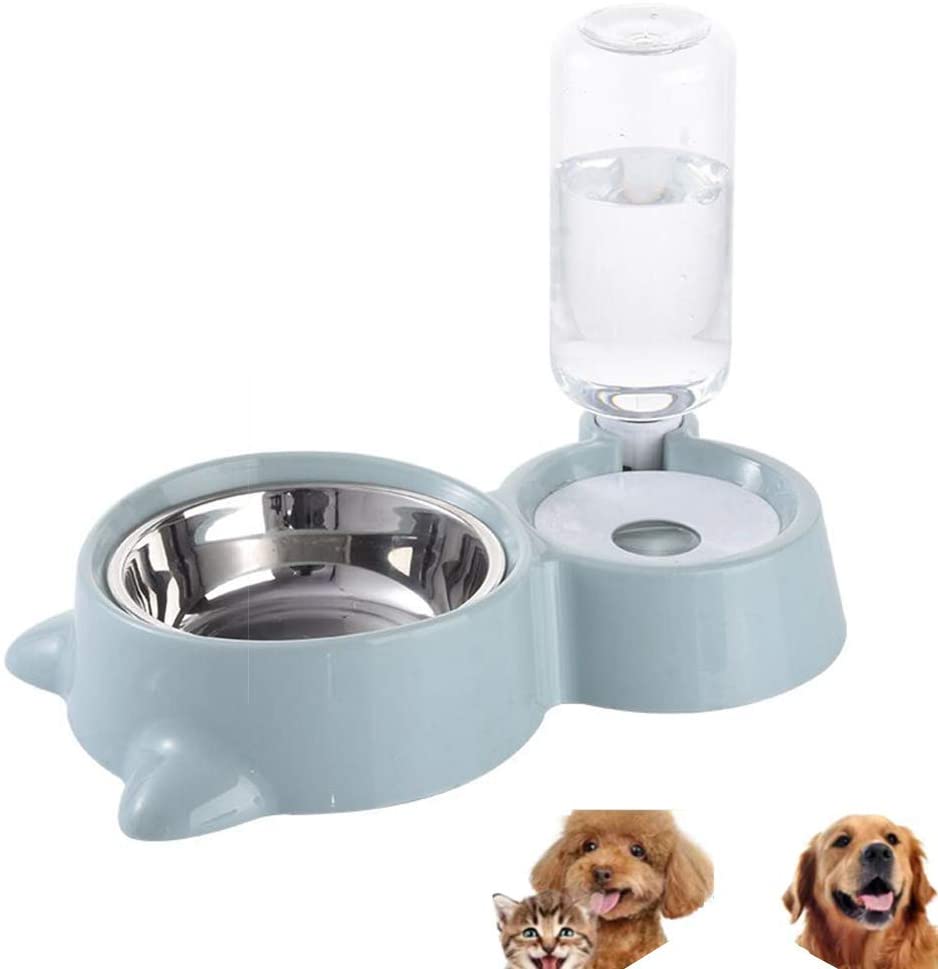 Mumoo Bear Small Pets Water and Food Bowl Set, Dogs Cats Feeder Bowl and Automatic Water Dispenser