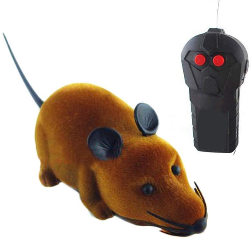 Mumoo Bear Wireless Electronic Remote Control Mouse Rat Pet Toy for Cats Dogs Pets Kids Novelty Gift, Brown