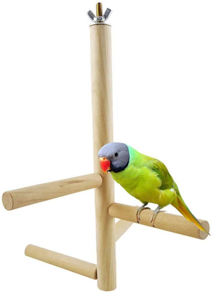 Mumoo Bear 4 Bars Wood Rotating Perches Birdcage Stands Bird Ladders Wooden Branches For Parrot Birds Perch Training Stands