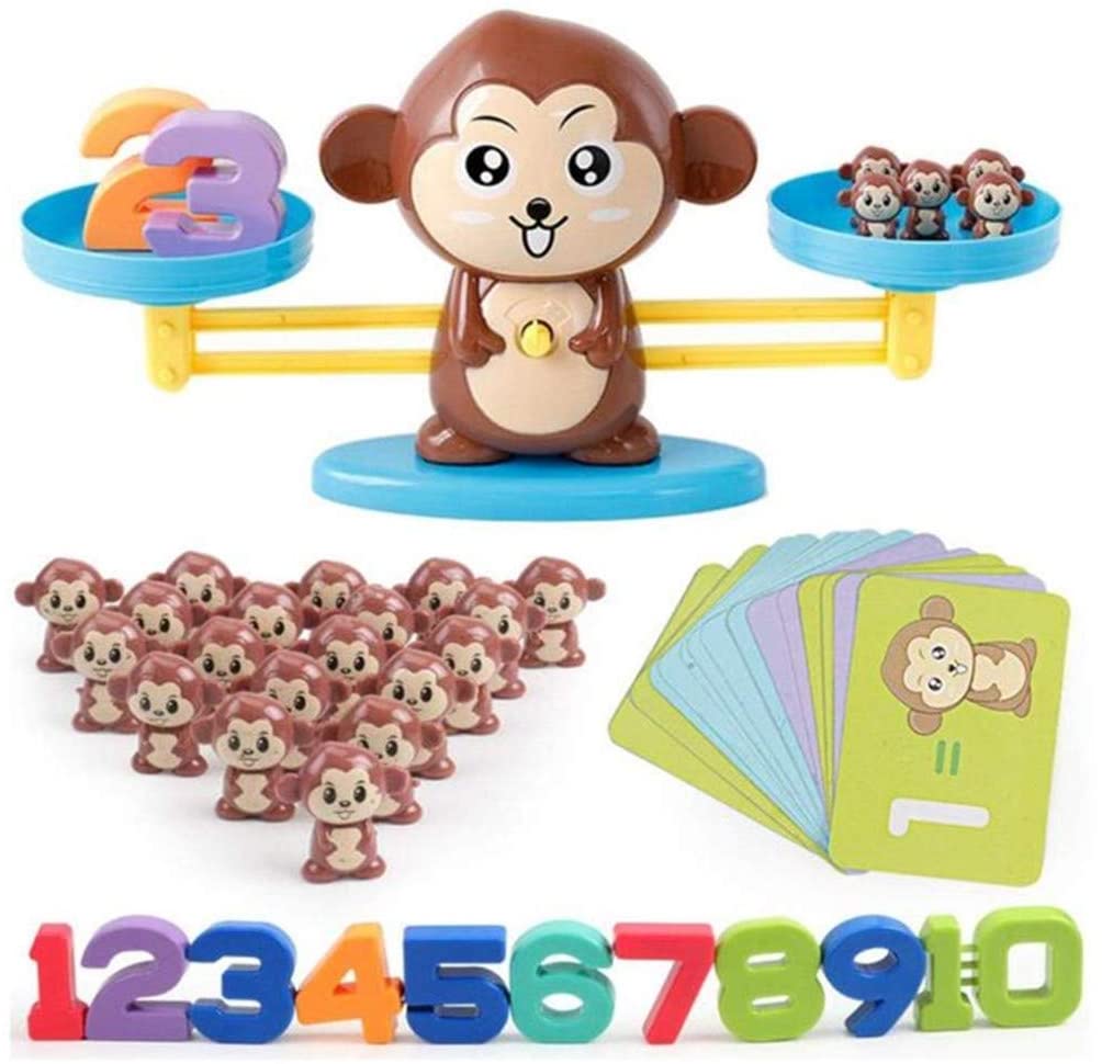 Mumoo Bear Monkey Number Balance Math Games Preschool Educational Toys Early Math Teaching Tool Counting Toy