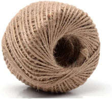 Load image into Gallery viewer, Mumoo Bear Jute Twine String 2mm, 100m Natural Jute Rope, 2ply Durable Jute Twine Heavy Duty for Crafts, Gift Wrapping, Gardening, Packing, Picture Display, Wedding, Christmas Decoration, Ornament
