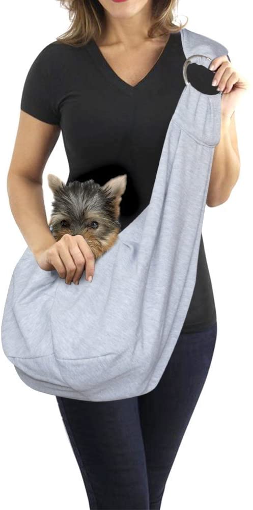 Mumoo Bear Small Dog Cat Carrier Pet Sling Bag with Adjustable Strap, Grey