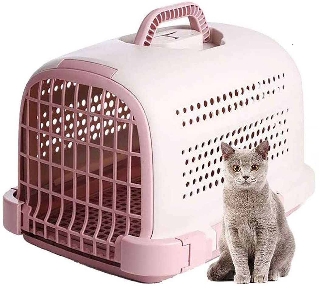 Gluckluz Pet Carrier Dog Travel Bag Cat Kennel Airline Approved for Indoor Oudoor Car Small Kitten Puppy Sleeping Travel (Pink)