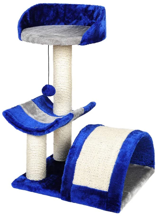 Mumoo Bear Cat Tree Condo Furniture, Blue/White