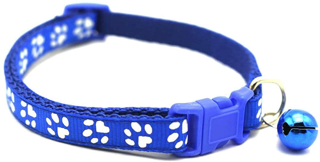 Mumoo Bear Adjustable Cat Collar Pet Collar with Removable bell for Cats Small Dogs Blue