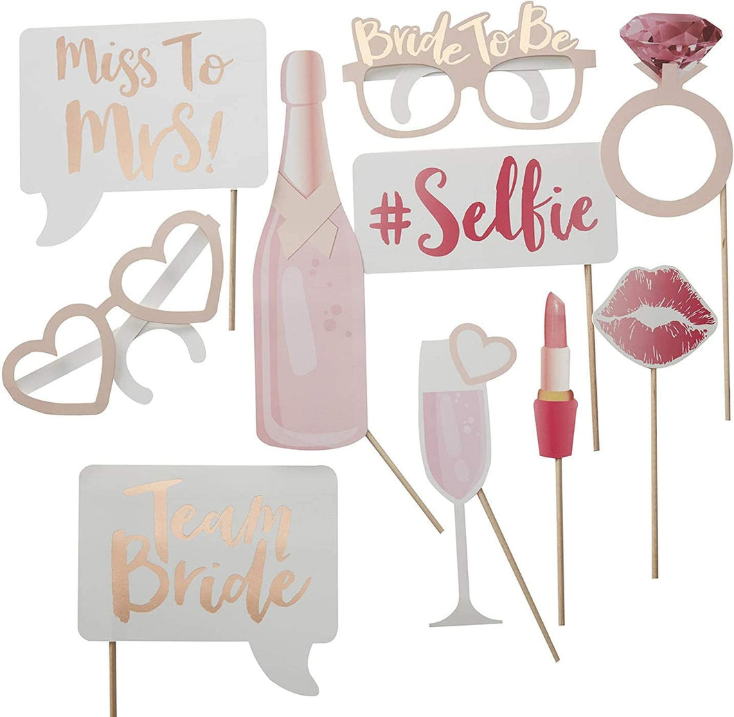 10Pcs Team Bride To Be Photo booth Hen Party Photo Booth Prop Wedding Decoration Bridal Shower Bachelorette Party Supplies