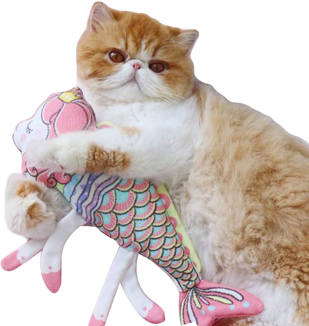 Mumoo Bear Catnip Toys Cat Toy, Cat Chewing Toy Fish Shape Doll Catnip Chews Catnip Teeth Grinding Toys