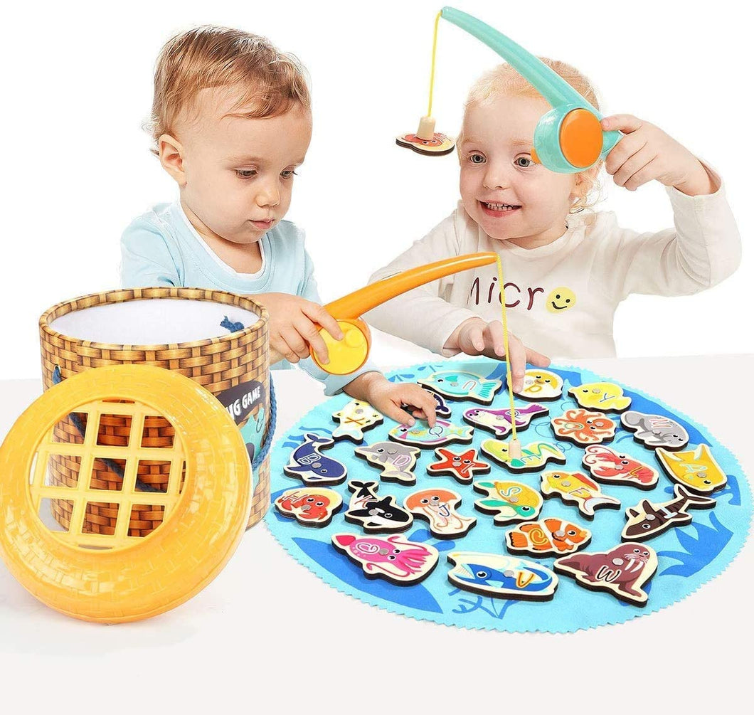 Montessori Wooden Magnetic Fishing Games for Kids – Toys For 3, 4