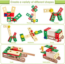 Load image into Gallery viewer, Wooden Kids Tool Box, Kids Play Tools Toolbox for Toddlers
