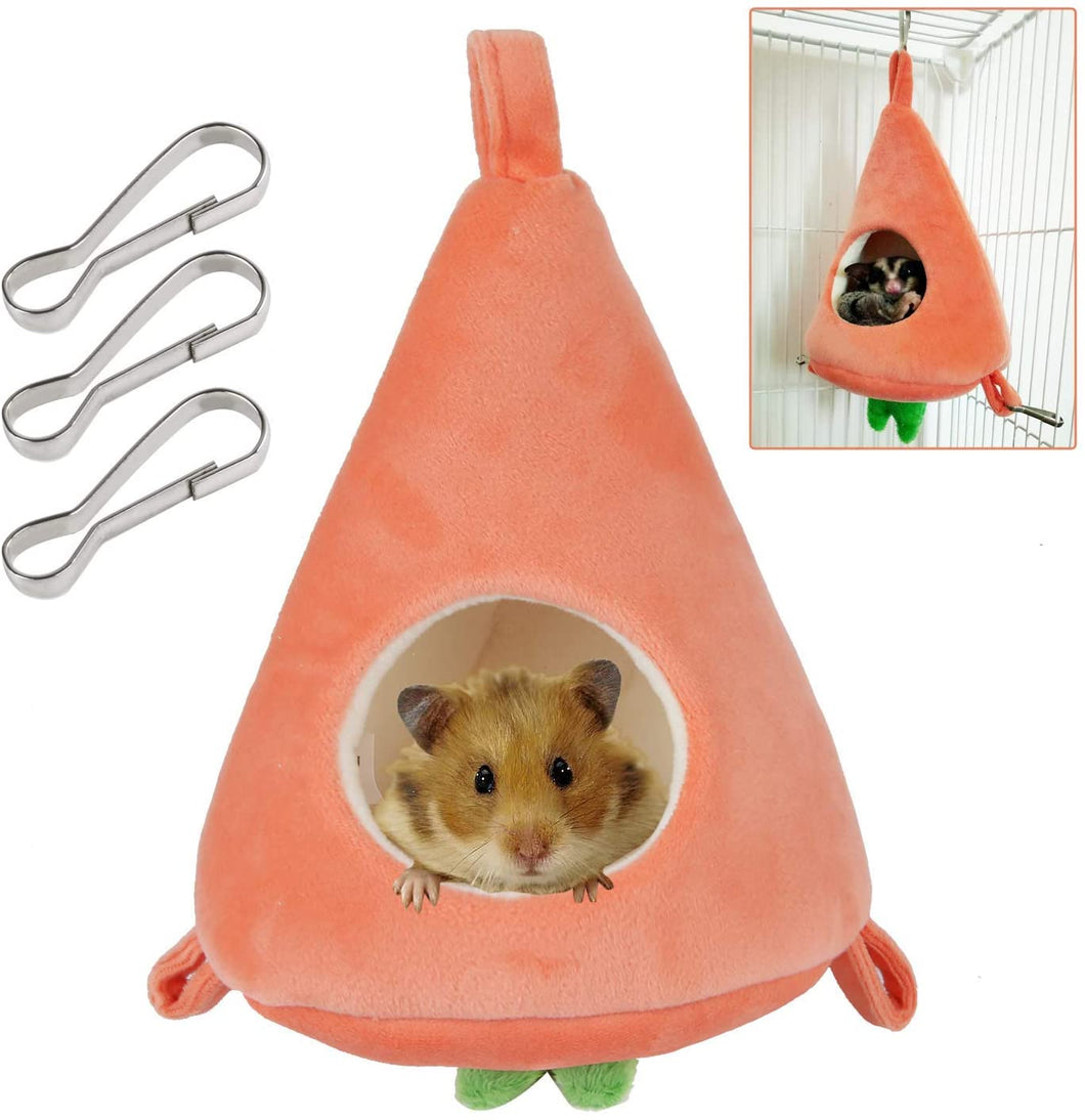 Mumoo Bear Hamster Bed Carrot Short Plush Hanging Hamster Hammock Small Animal Bed