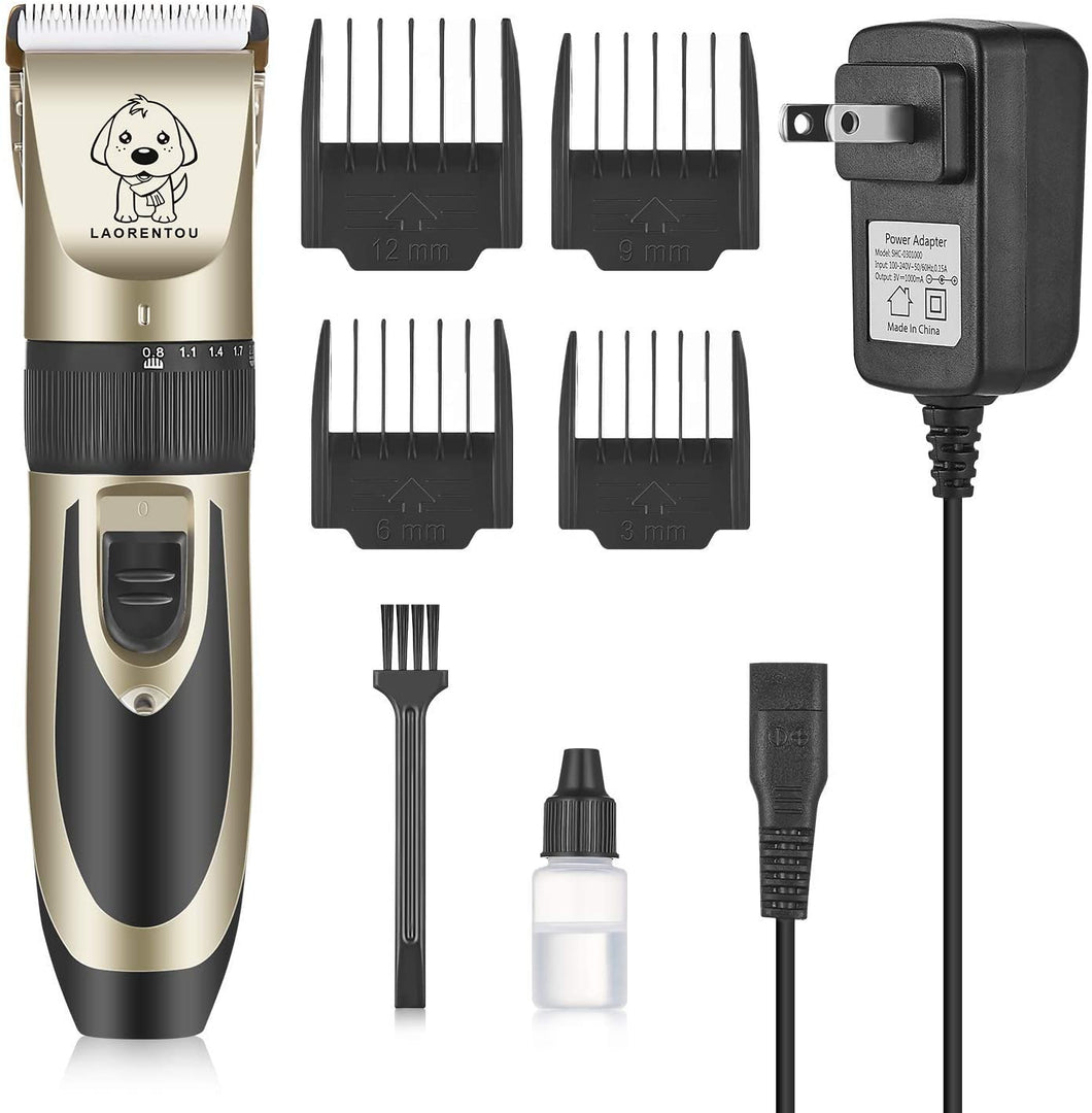 Mumoo Bear Pet Clippers-Professional Electric Pet Hair Shaver with 4 Guard Combs ,Cordless & Rechargeable